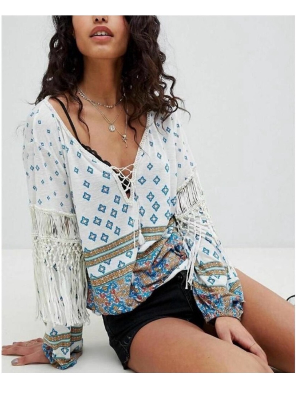 Free People Macra Maze Me women’s festival long sleeve top